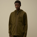 CP Company Sweat Diagonal Raised fleece Goggle zipped hooded Khaki