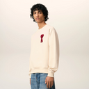 Sweatshirt Beige Patch Rouge Ami de Coeur En Coton