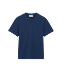 T-shirt Bleu Marine Ami de Coeur Noir en Coton