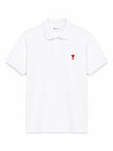 Polo Blanc Ami de Coeur Rouge en Coton