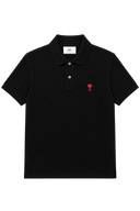 Polo Noir Ami de Coeur Rouge en Coton