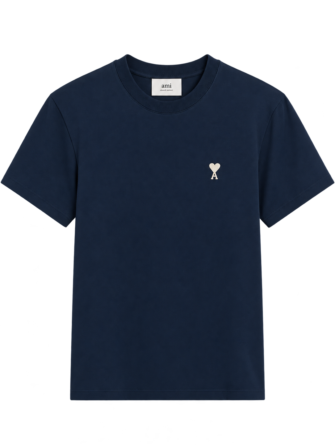 T-shirt Bleu Marine Ami de Coeur Blanc en Coton