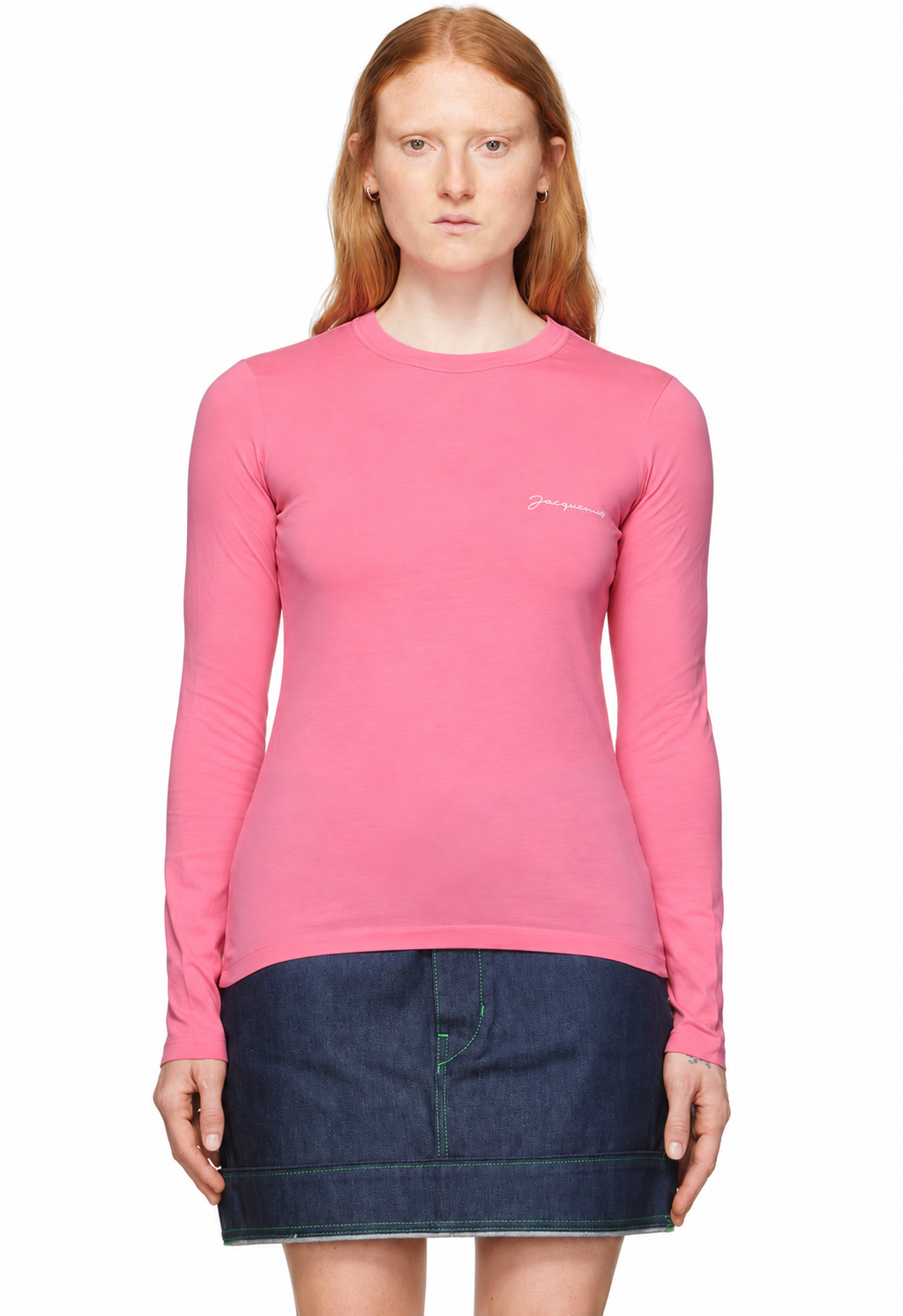 Le t-shirt Brodé Manche Longue Pink Jacquemus — vue 2