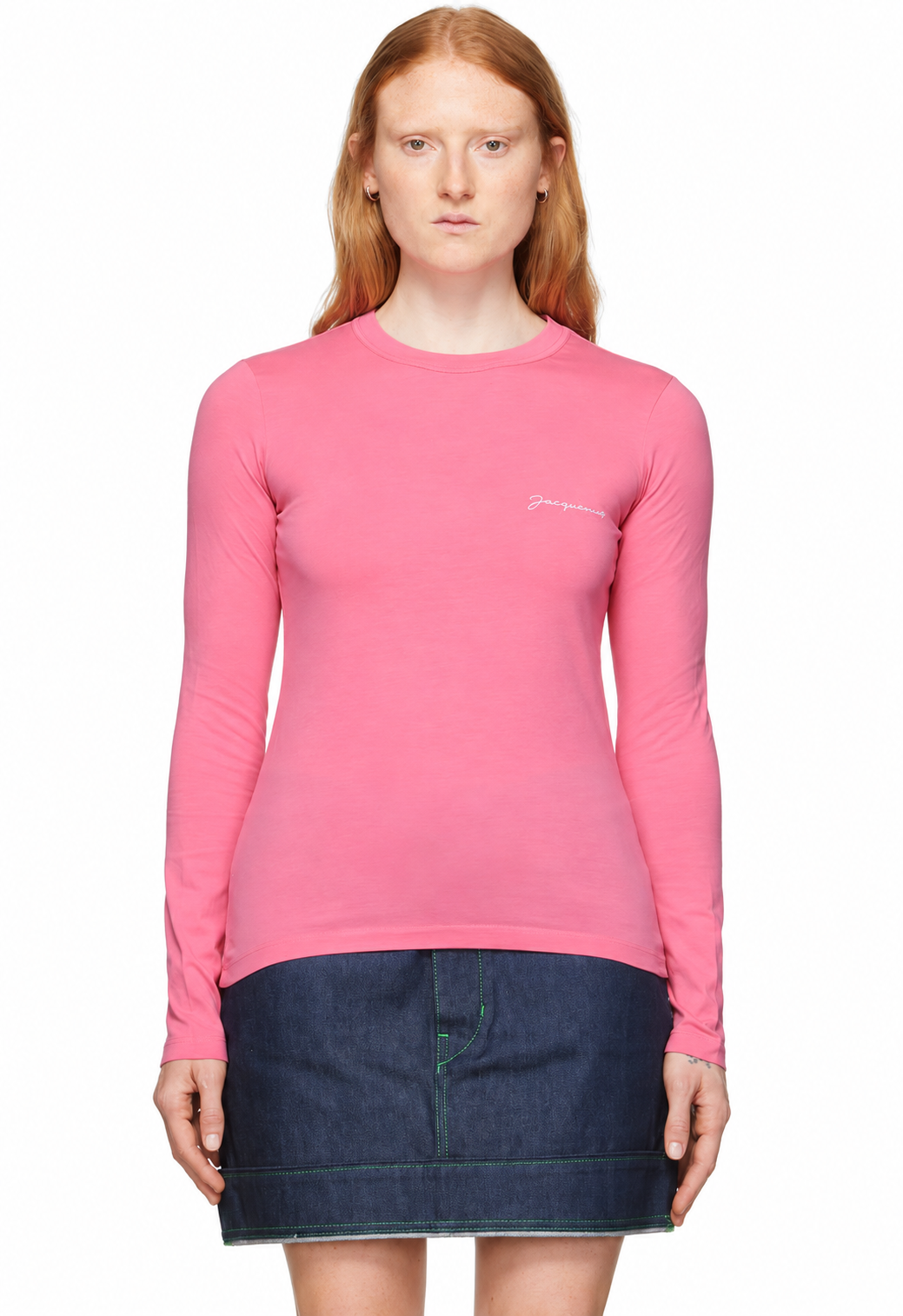 Le t-shirt Brodé Manche Longue Pink Jacquemus — vue 2