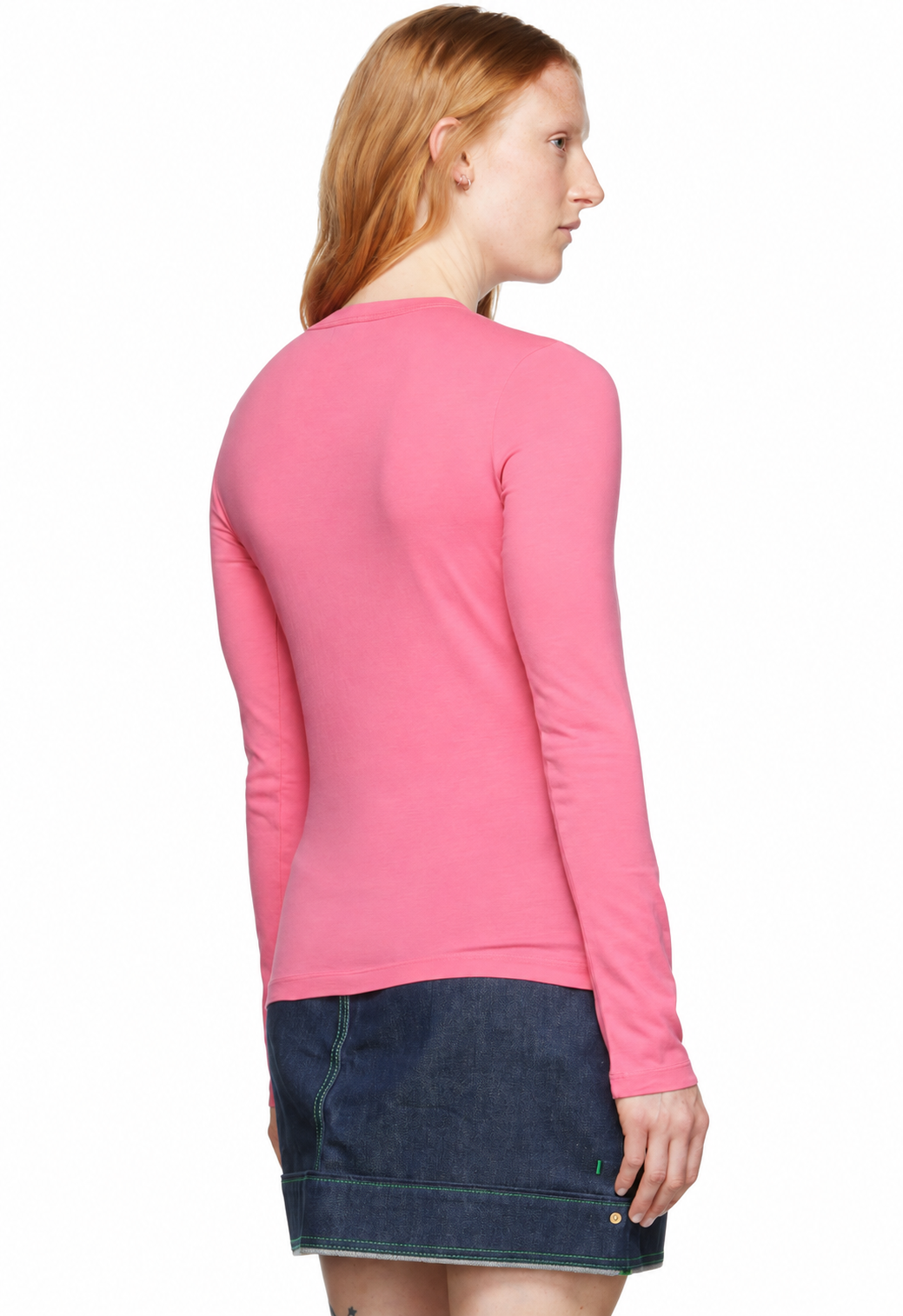 Le t-shirt Brodé Manche Longue Pink Jacquemus — vue 3