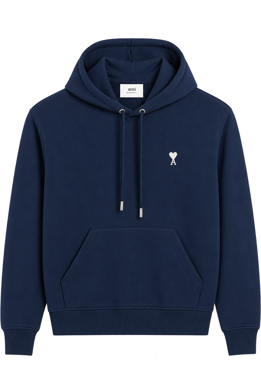 Hoodie Bleu Marine Ami de Coeur Blanc en Coton — Ami Paris