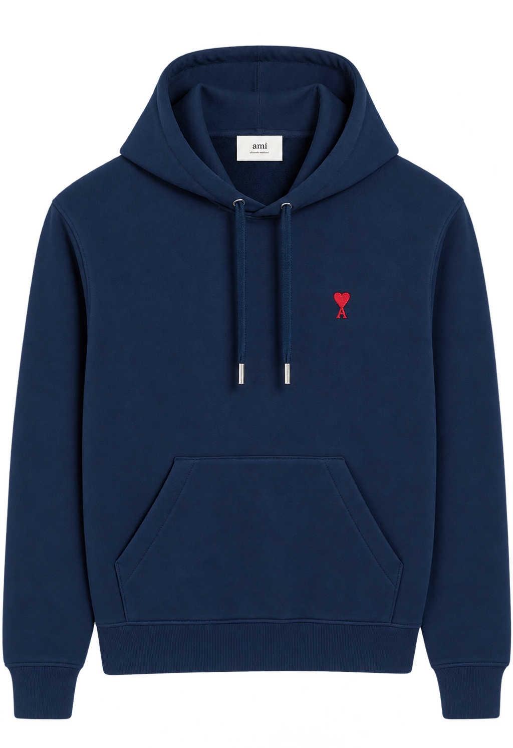Hoodie Bleu Marine Ami de Coeur Rouge En Coton — Ami Paris