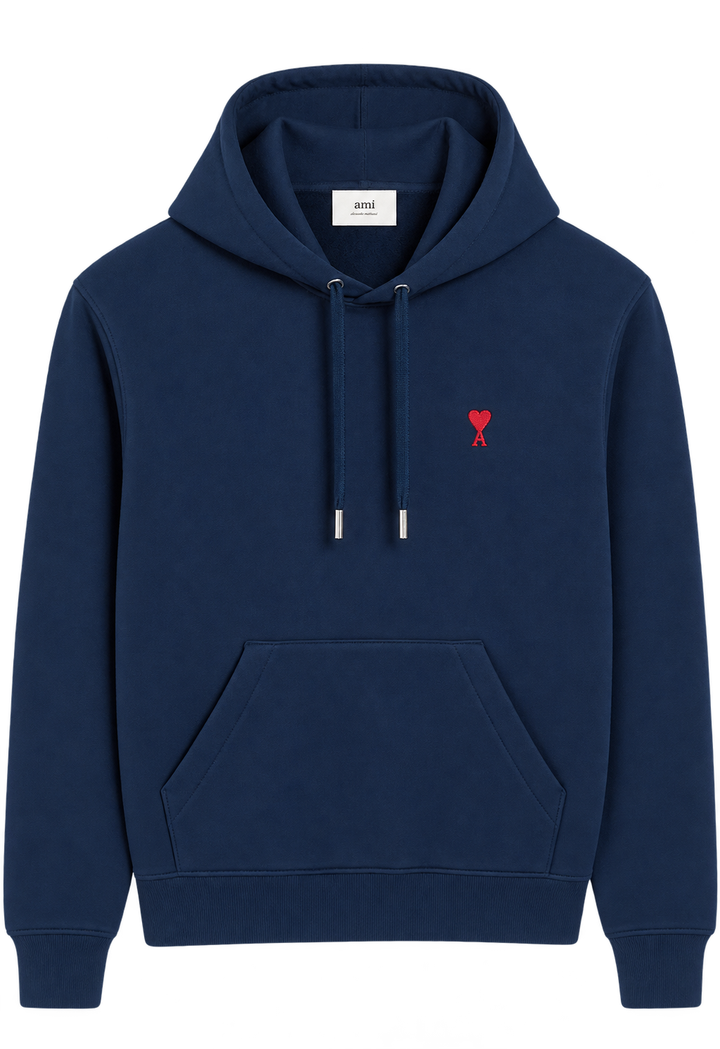 Hoodie Bleu Marine Ami de Coeur Rouge En Coton — Ami Paris