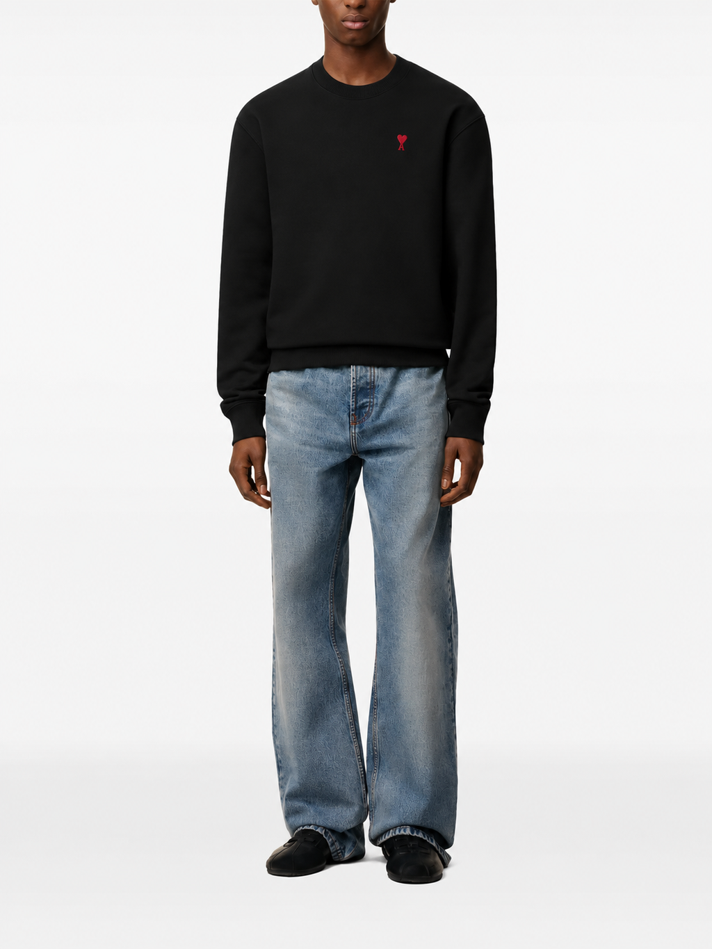 Sweatshirt Noir Ami de Coeur en Coton — Ami Paris — vue 2