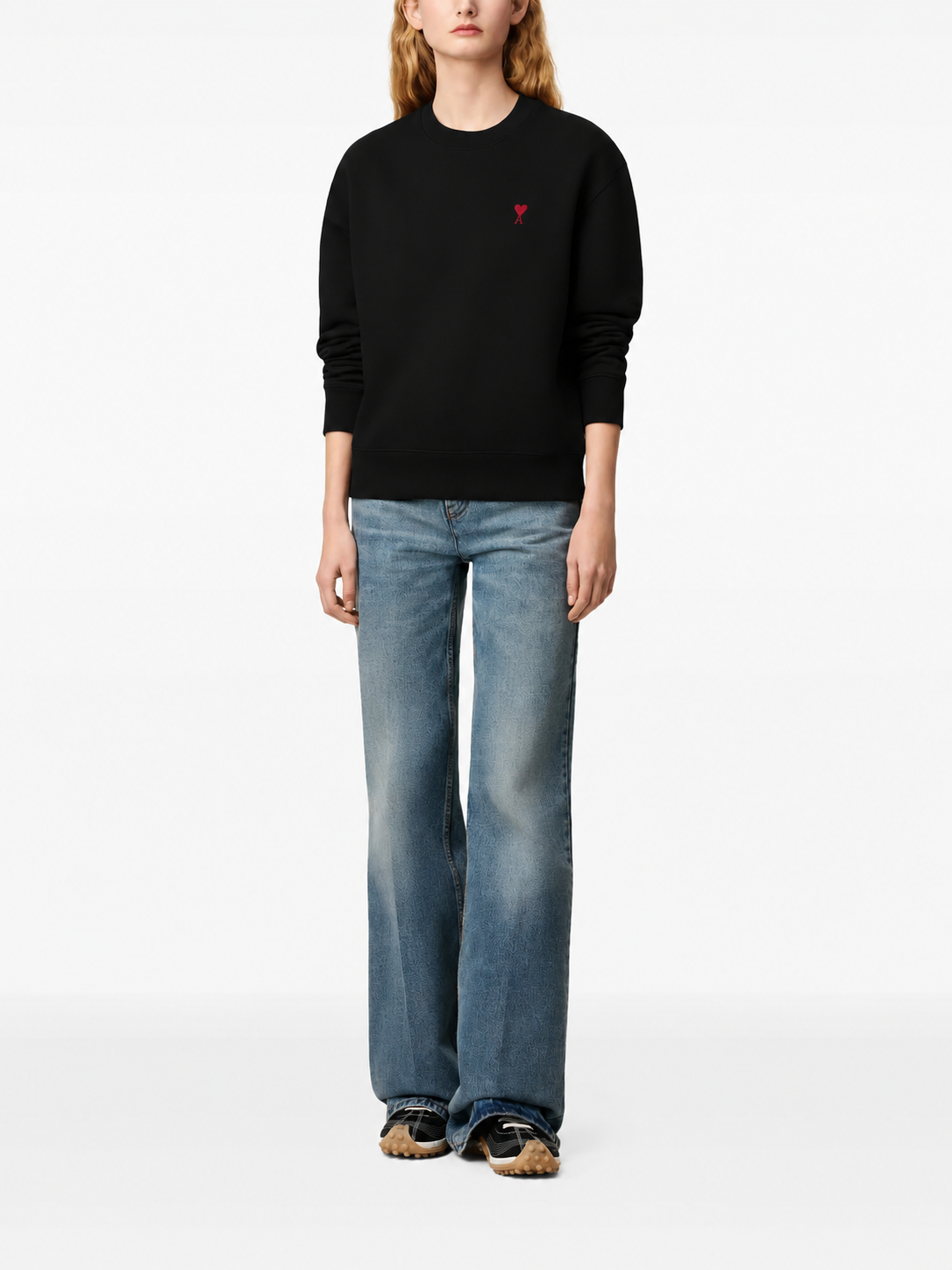 Sweatshirt Noir Ami de Coeur en Coton — Ami Paris — vue 3