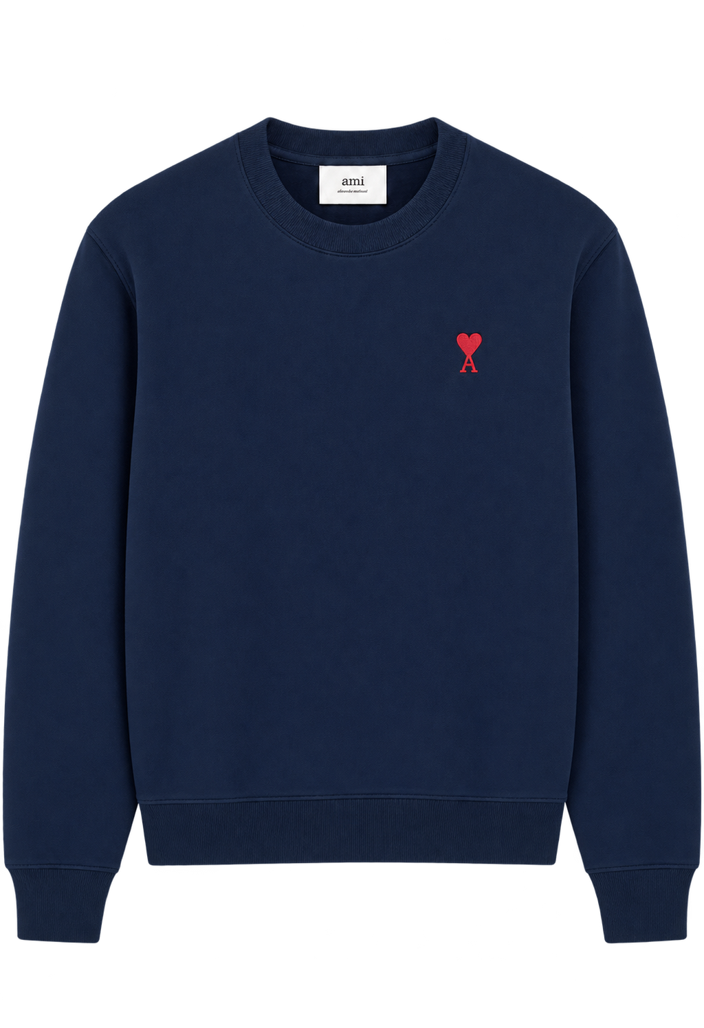 Sweatshirt Bleu Marine Ami de Coeur Rouge en Coton — Ami Paris