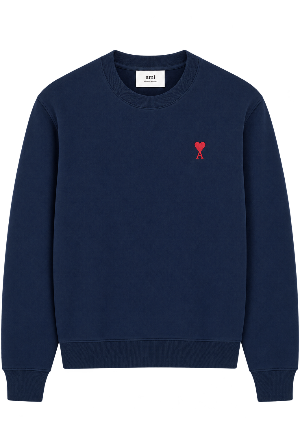 Sweatshirt Bleu Marine Ami de Coeur Rouge en Coton