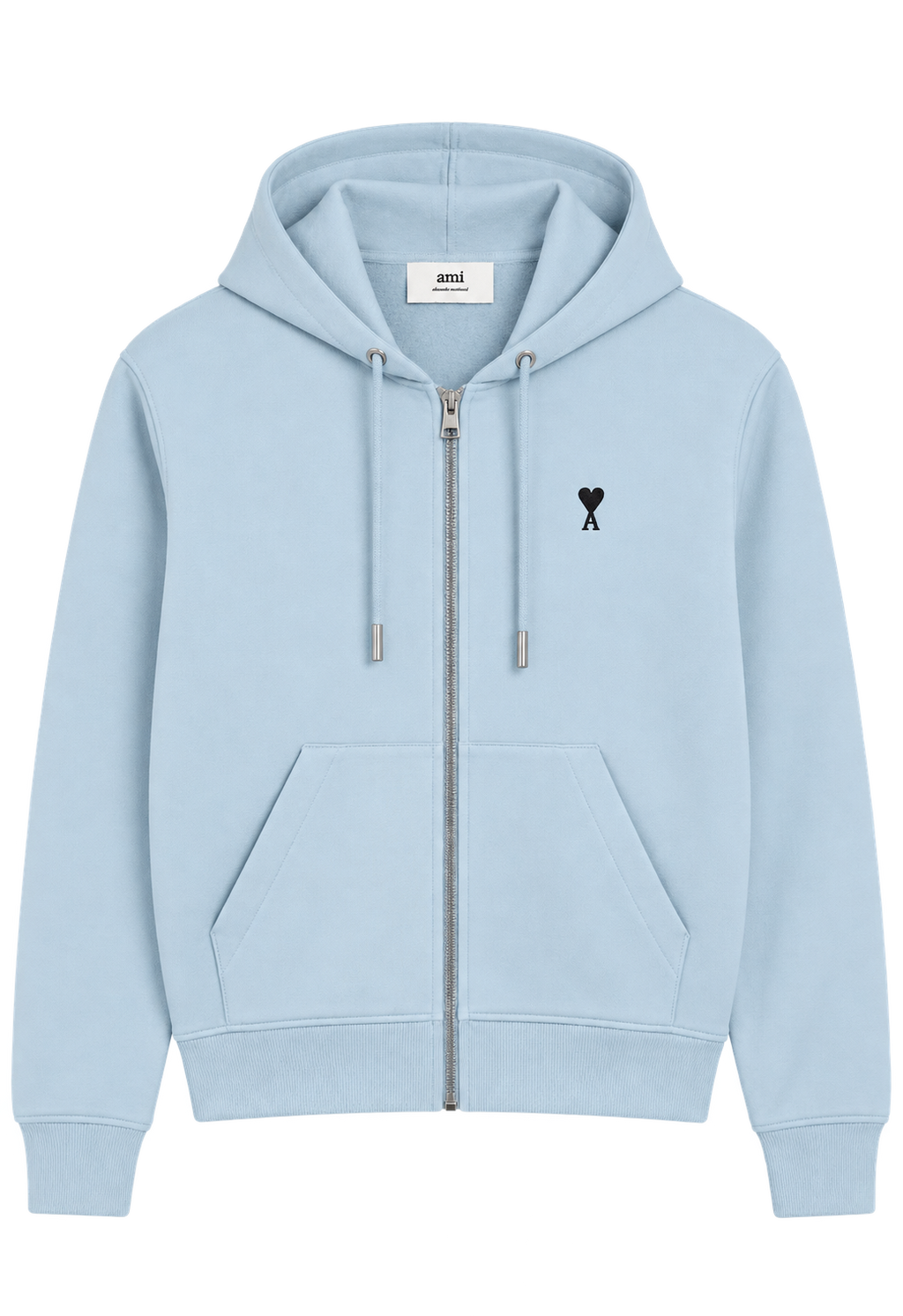 Hoodie Zippe Ami De Coeur Noir Bleu Ciel en Coton — Ami Paris