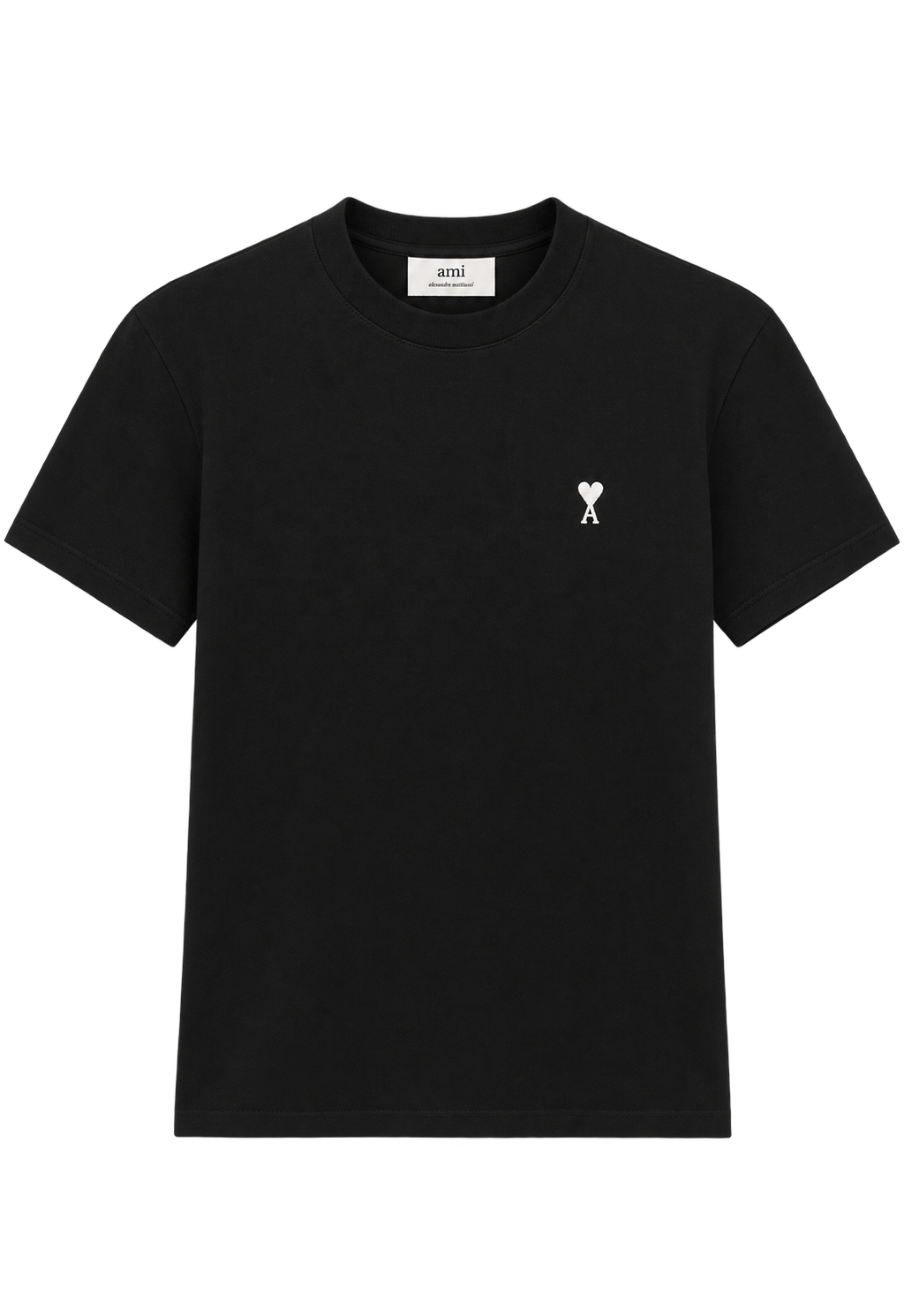 T-shirt Noir Ami de Coeur Blanc en Coton — Ami Paris