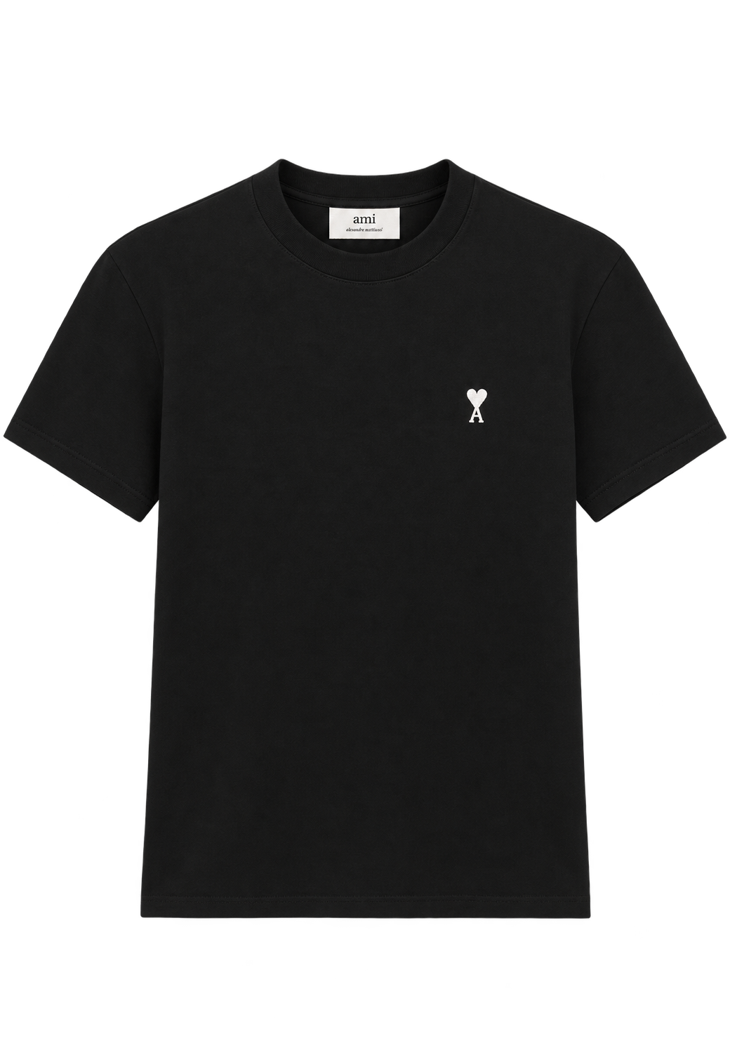 T-shirt Noir Ami de Coeur Blanc en Coton — Ami Paris