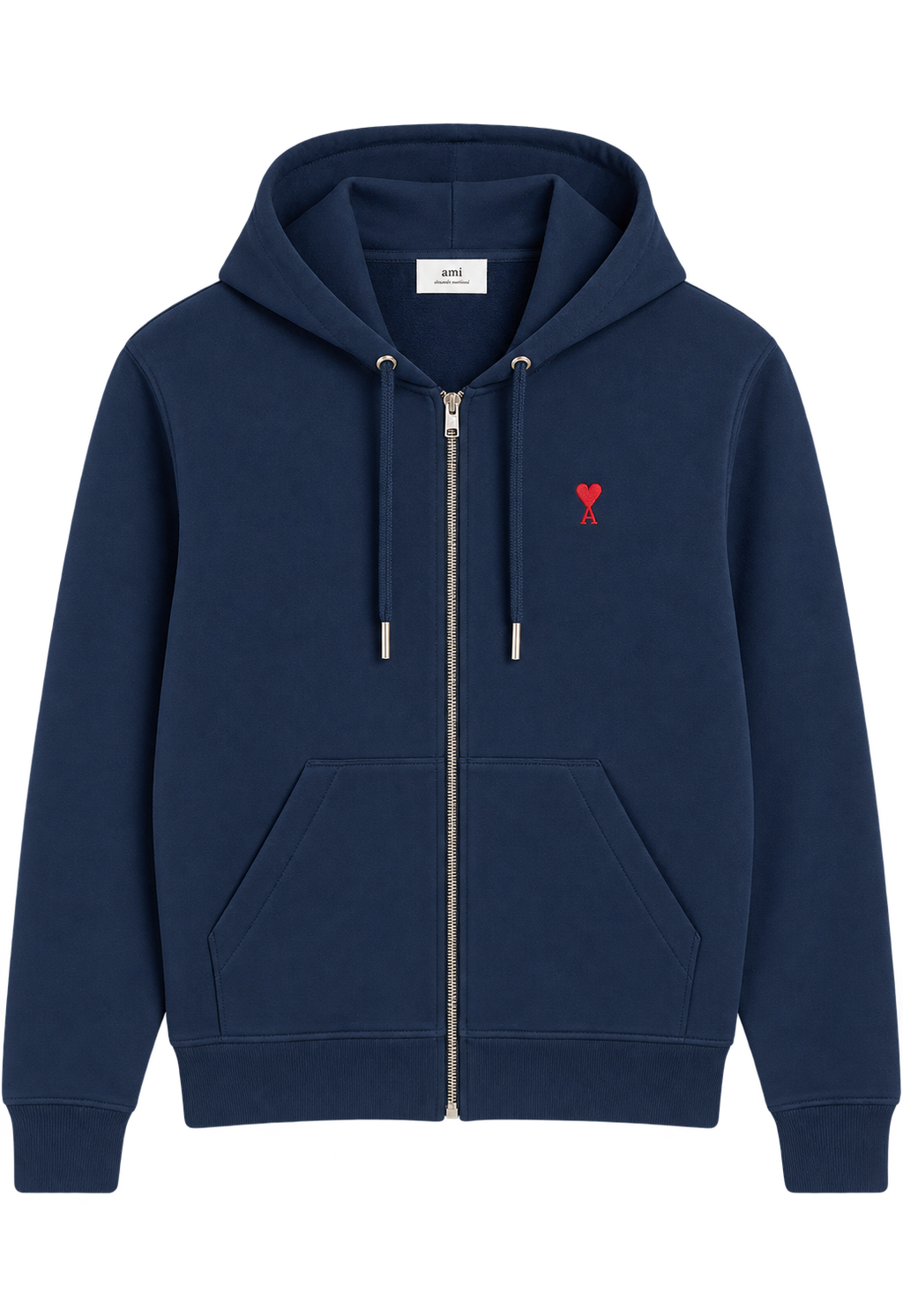 Hoodie Zippe Ami De Coeur Rouge Bleu en Coton — Ami Paris
