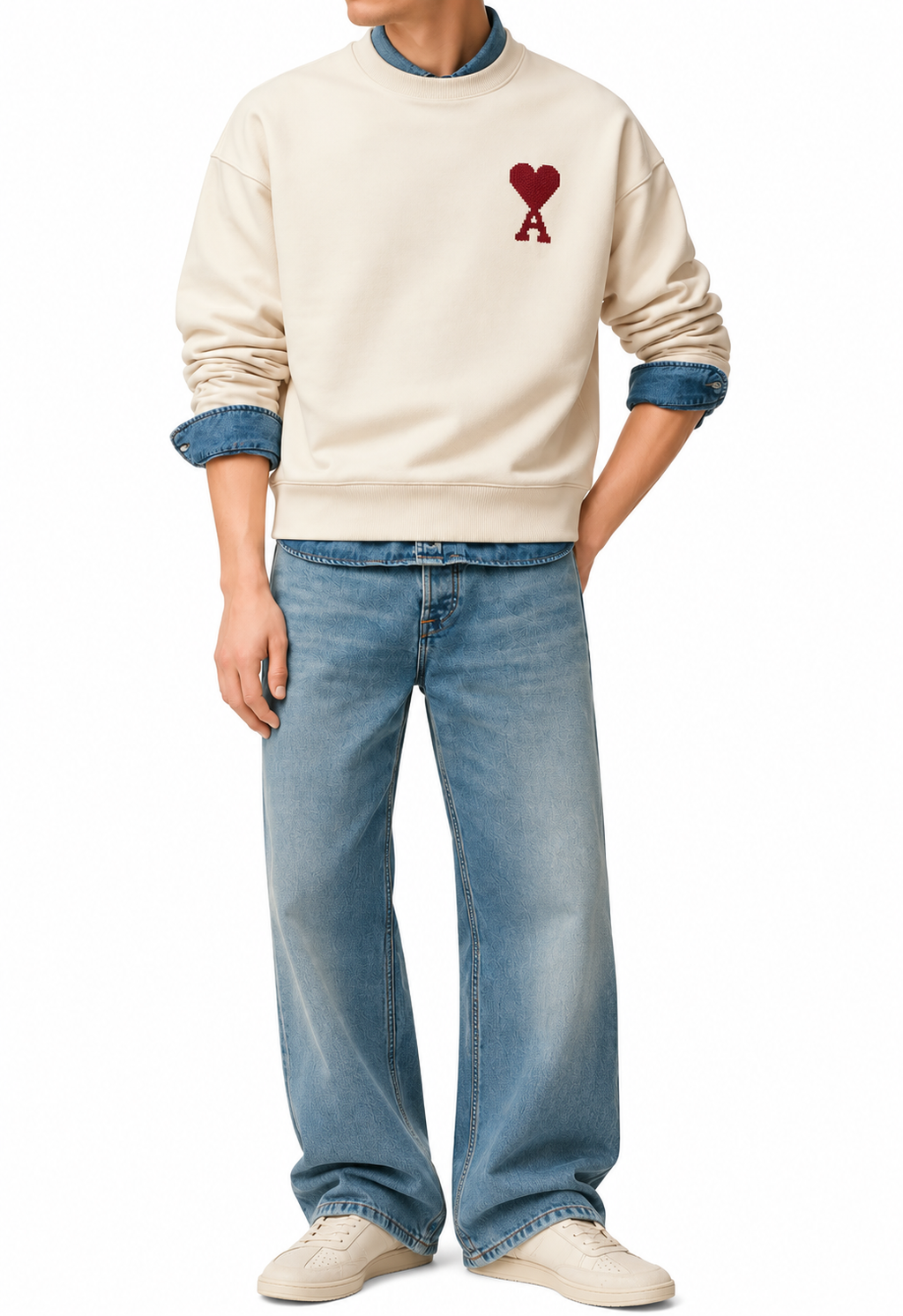 Sweatshirt Soleil Ami De Coeur en Coton — Ami Paris — vue 3