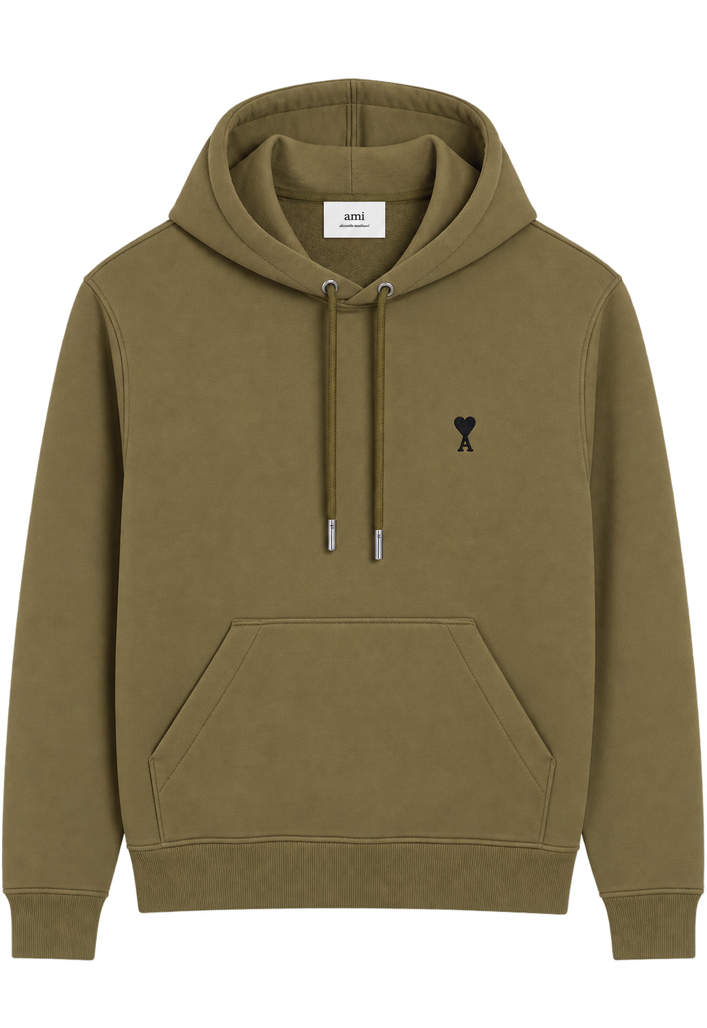 Hoodie Vert Ami De Coeur Noir en Coton — Ami Paris