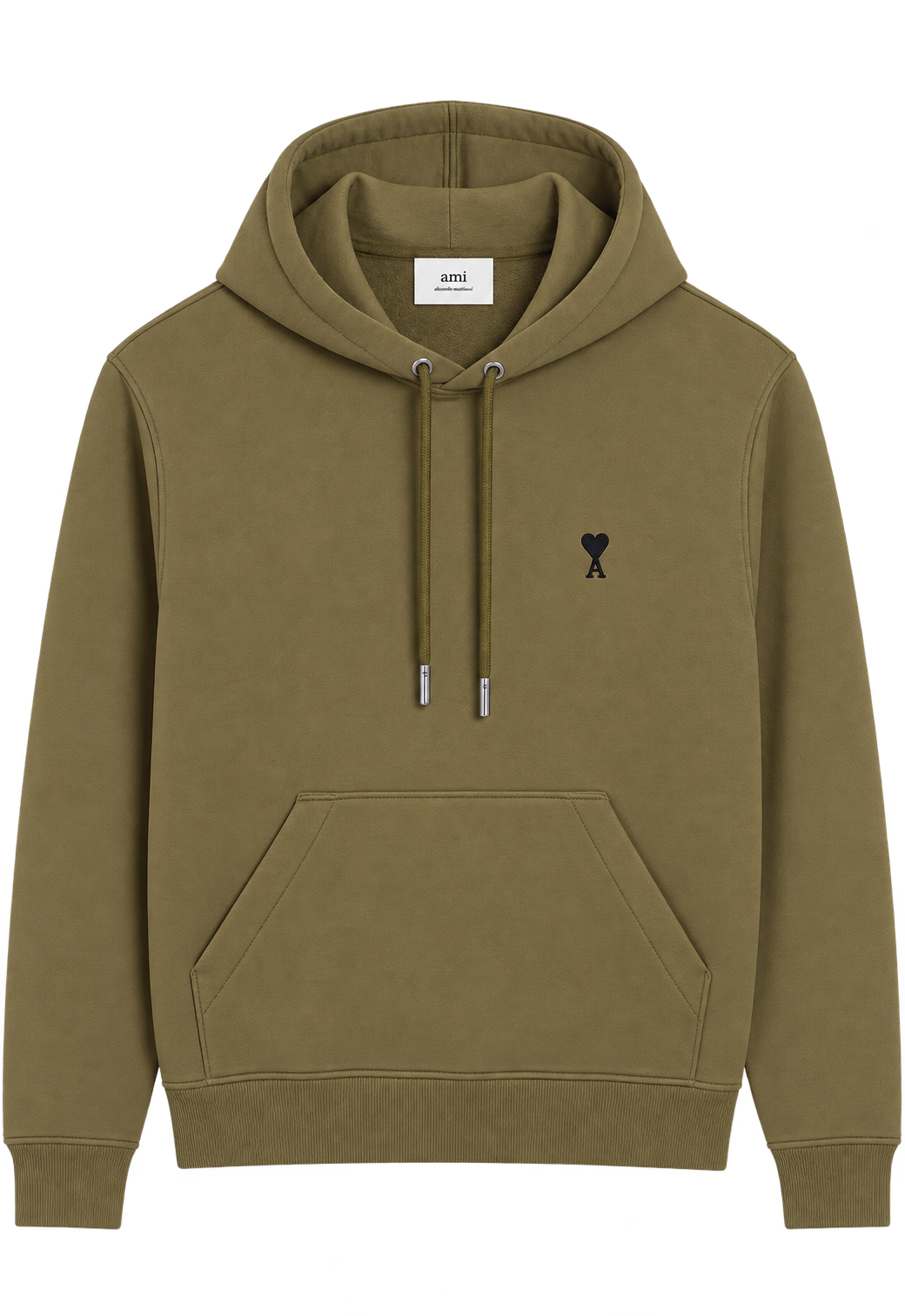 Hoodie Vert Ami De Coeur Noir en Coton — Ami Paris