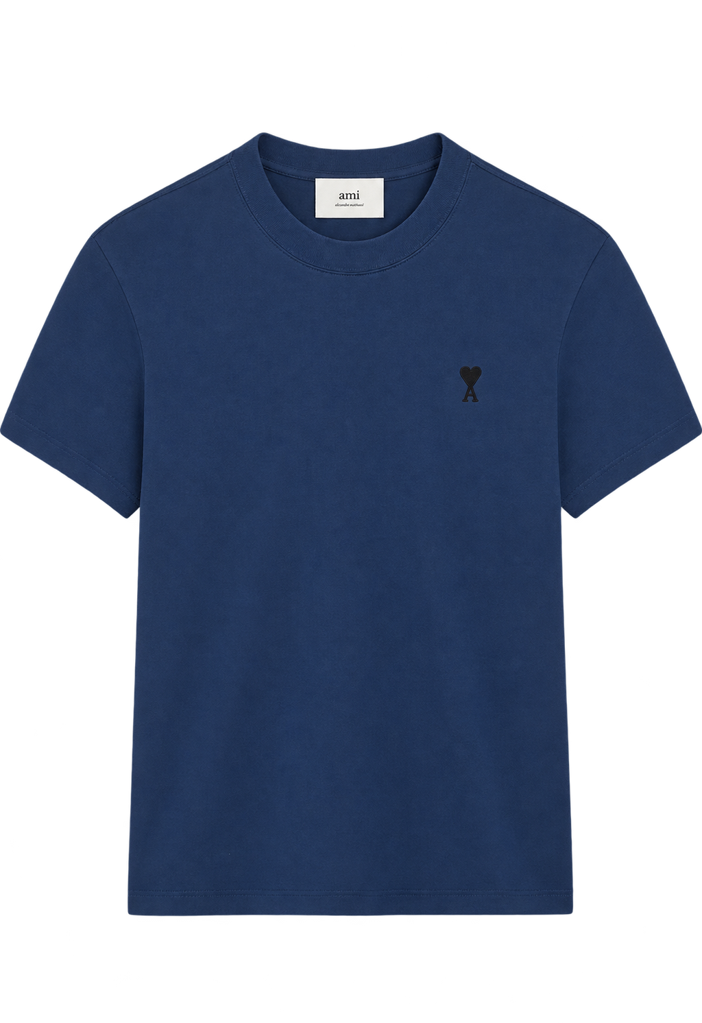 T-shirt Bleu Marine Ami de Coeur Noir en Coton — Ami Paris