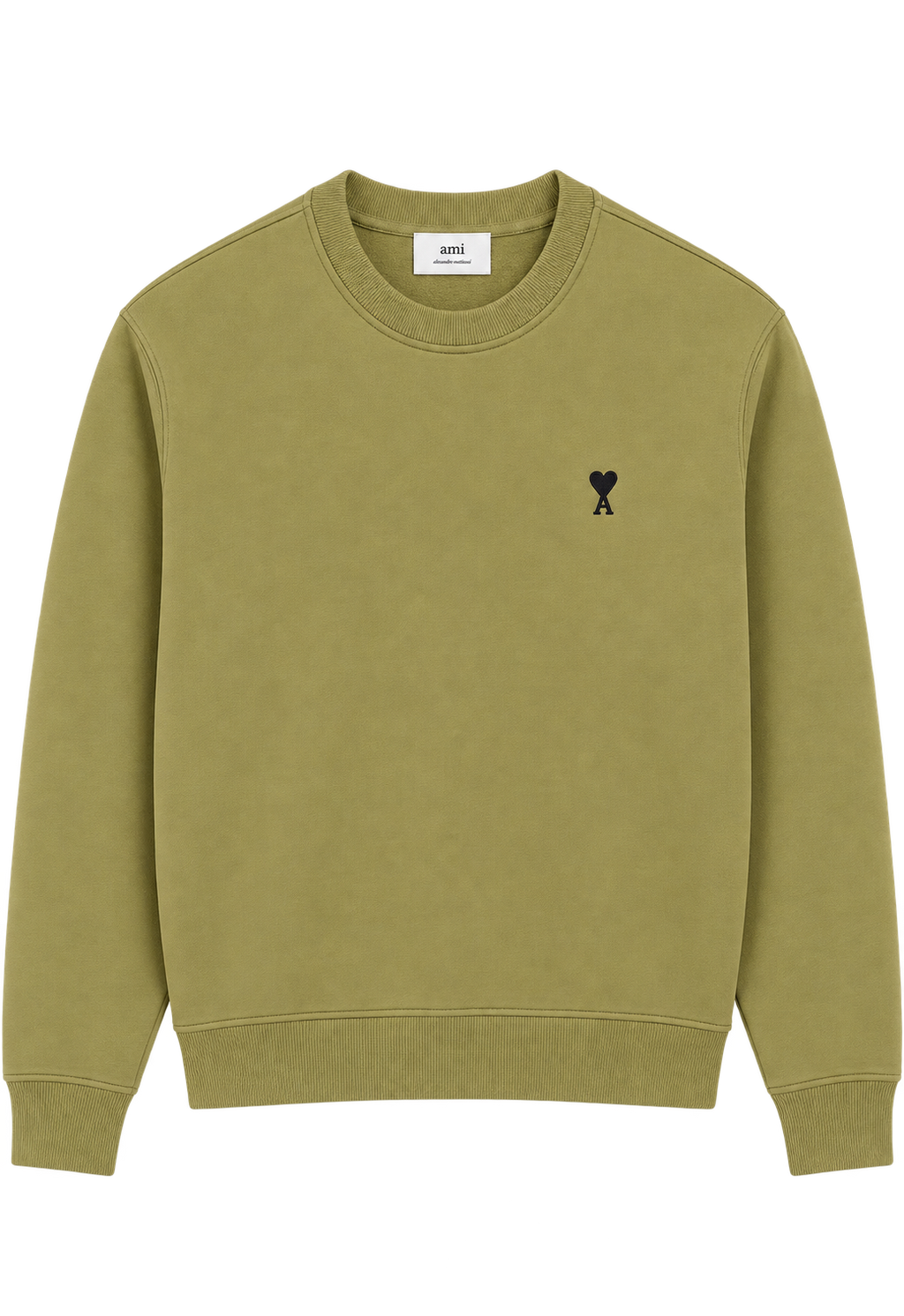 Sweatshirt Vert Ami De Coeur Noir en Coton — Ami Paris