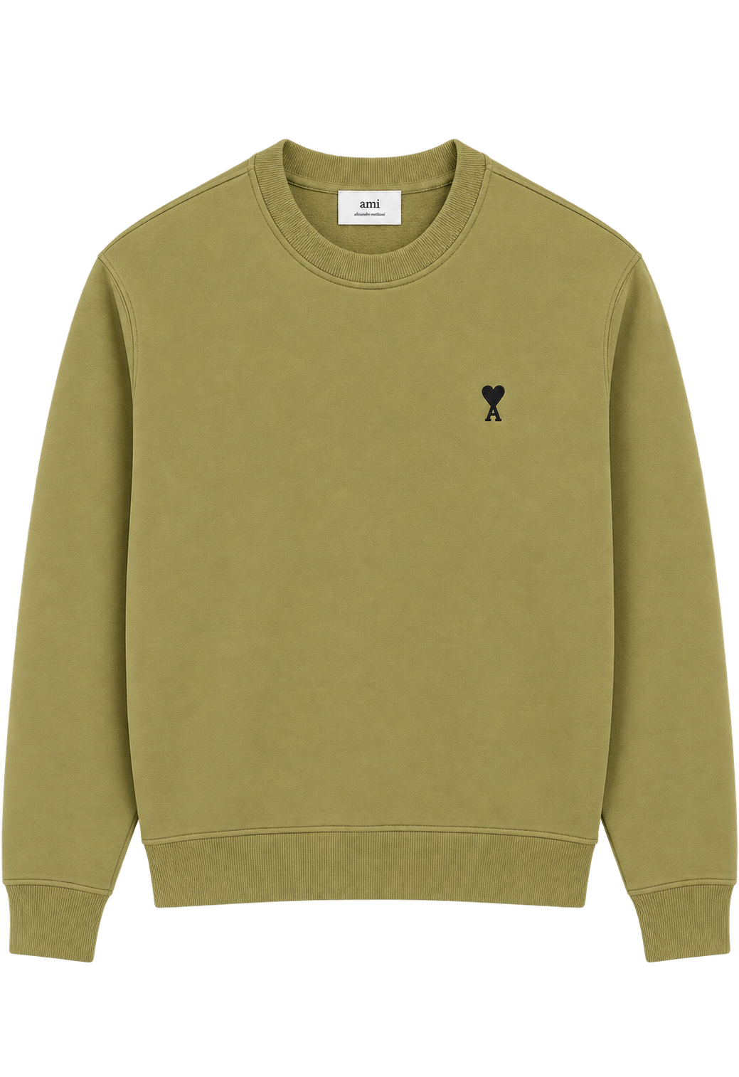 Sweatshirt Vert Ami De Coeur Noir en Coton — Ami Paris