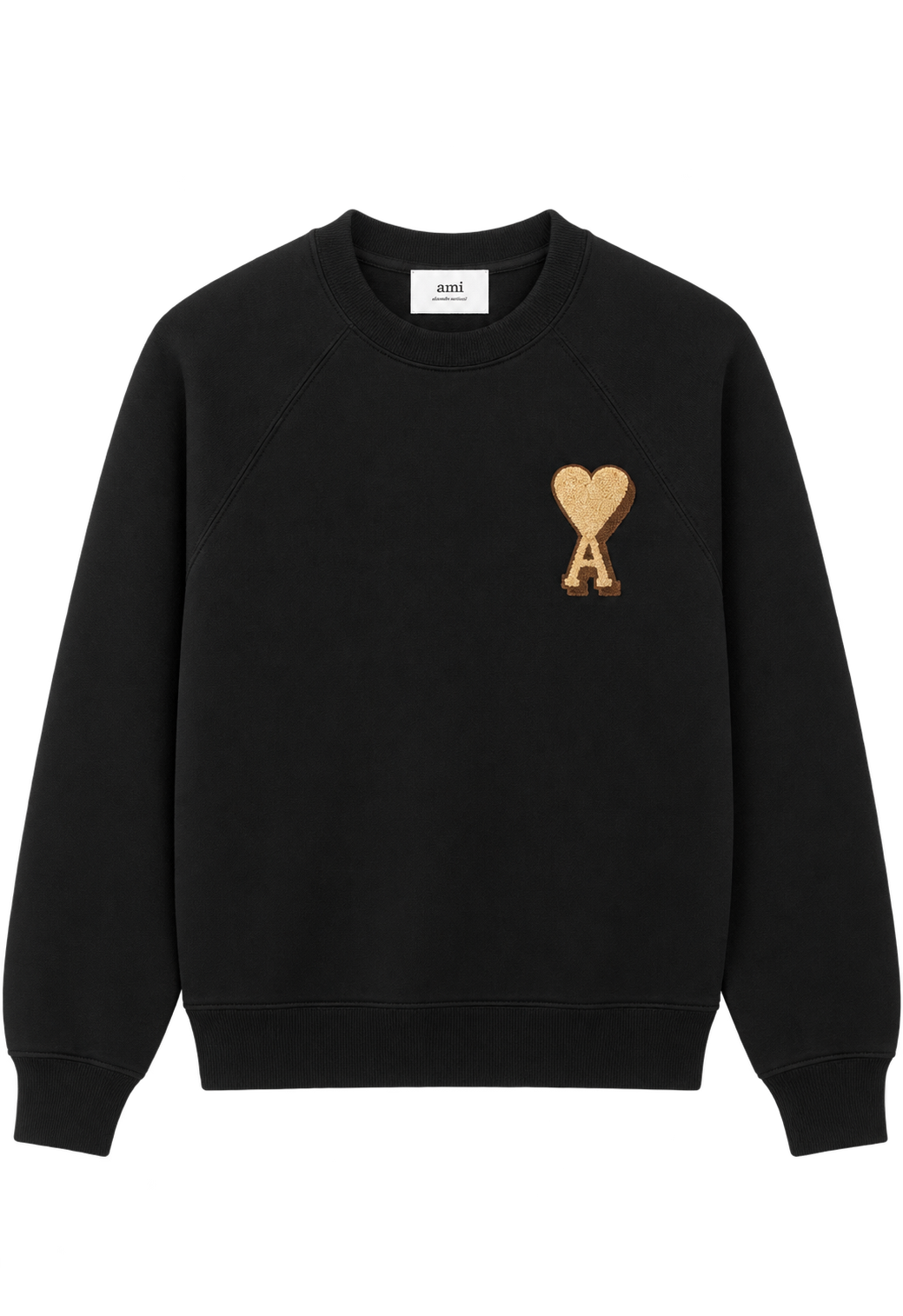 Sweatshirt Noir Ami de Coeur 3D en Coton — Ami Paris