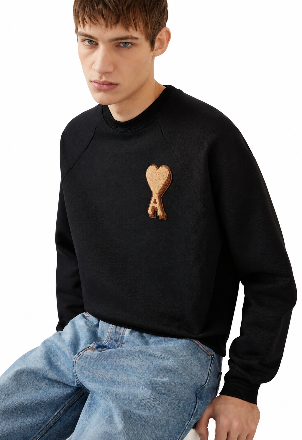 Sweatshirt Noir Ami de Coeur 3D en Coton — Ami Paris — vue 2