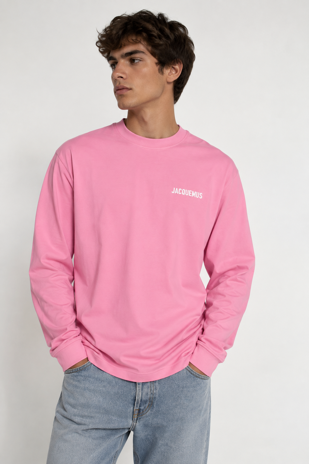 Le t-shirt Manches Longues Jacquemus Rose