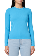 Le t-shirt Brodé Manche Longue Bleu Jacquemus