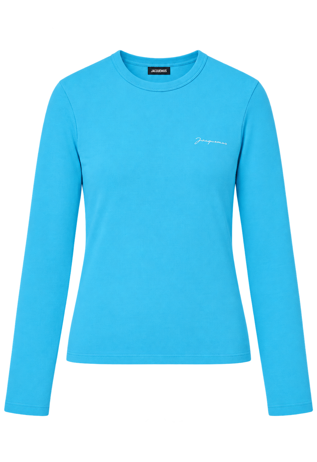 Le t-shirt Brodé Manche Longue Bleu Jacquemus