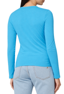 Le t-shirt Brodé Manche Longue Bleu Jacquemus
