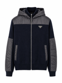 Veste cardigan bleue à capuche