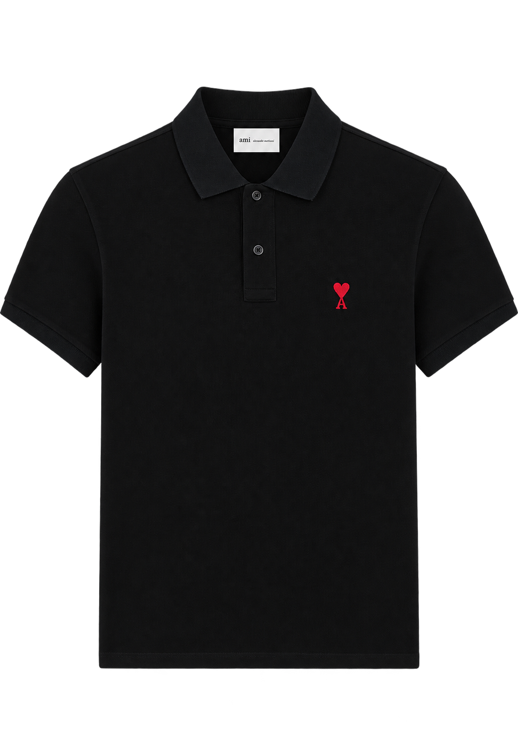 Polo Noir Ami de Coeur Rouge en Coton — Ami Paris