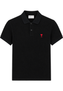 Polo Noir Ami de Coeur Rouge en Coton