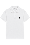 Polo Blanc Ami de Coeur Noir en Coton