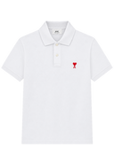 Polo Blanc Ami de Coeur Rouge en Coton