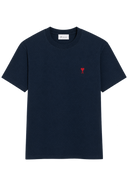T-shirt Bleu Marine Ami de Coeur Rouge en Coton