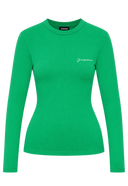 Le t-shirt Brodé Manche Longue Green Jacquemus