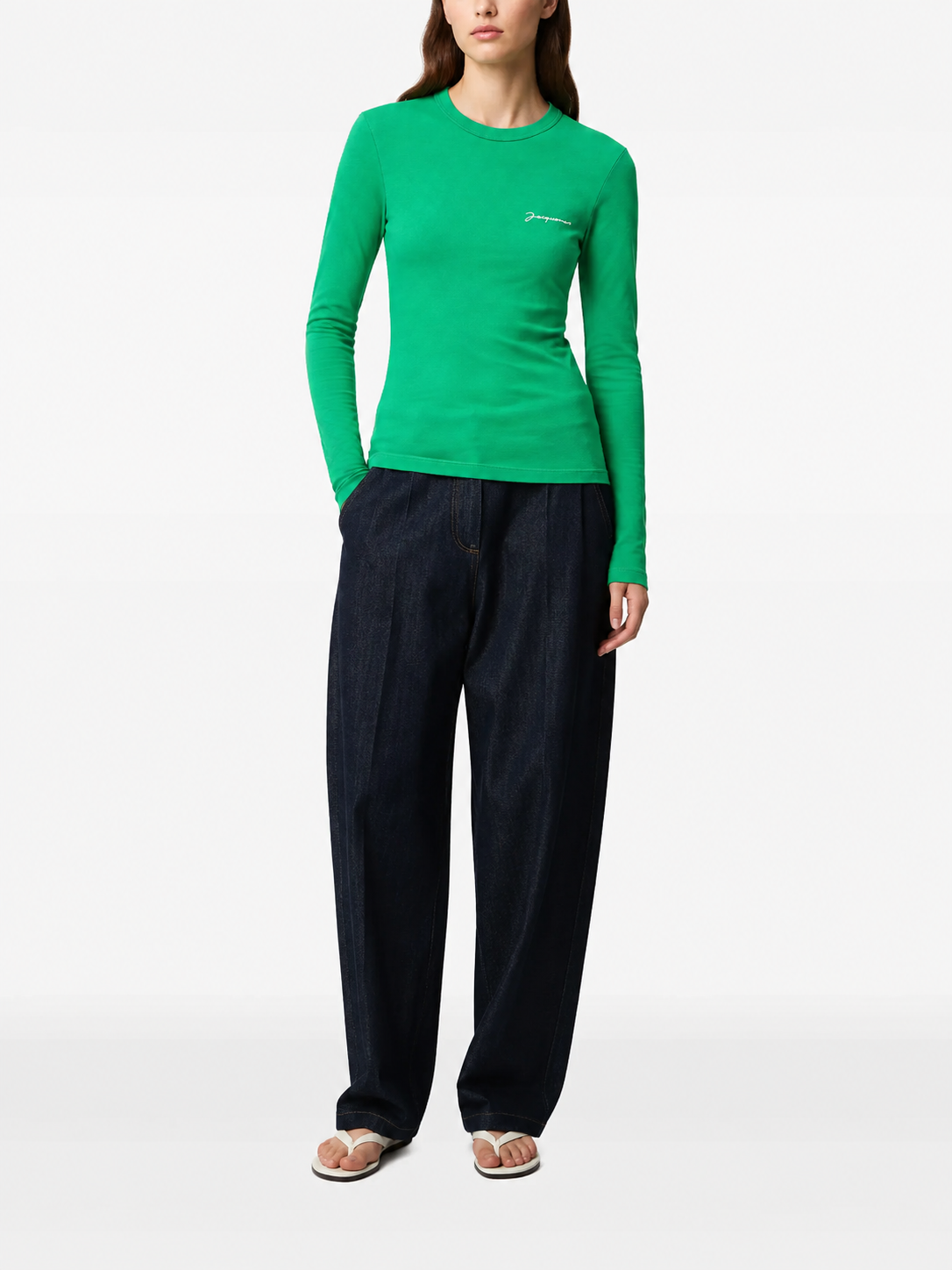 Le t-shirt Brodé Manche Longue Green Jacquemus — vue 2