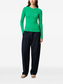 Le t-shirt Brodé Manche Longue Green Jacquemus