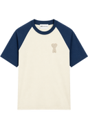 T-shirt Beige Patch Ami de Coeur Bicolore Marine