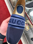 Espadrilles slip-on logo brodé bleu marine