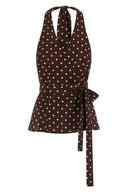 Top Soie Marron