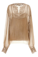 Chemise Soie Beige