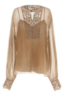 Chemise Soie Beige