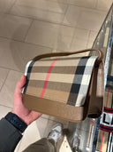 Sac bandoulière Madison House Check beige et marron