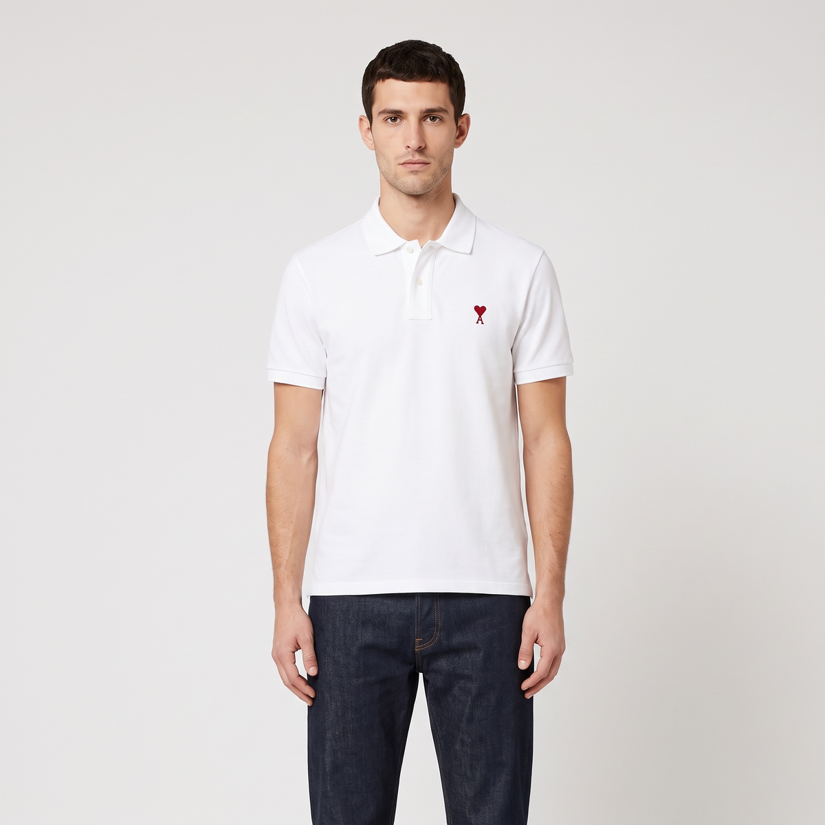 Polo Manches Courtes Ami De Coeur en Coton – porté – face