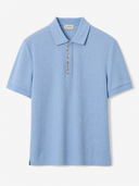Polo piqué zippé en coton à détail Check iconique
