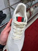 Sneakers Re-Web en cuir blanc cassé